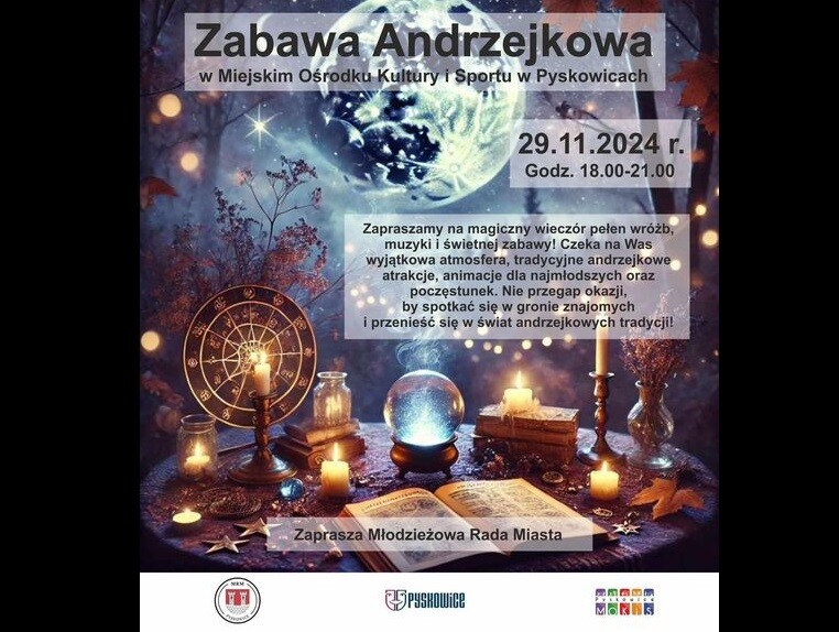 Młodzieżowa Rada Miasta Pyskowice zaprasza na Zabawę Andrzejkową!