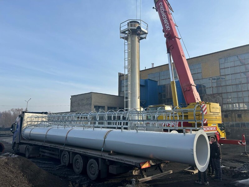 Nowy komin w zakładzie Ciepło Pyskowice: bezpieczeństwo na pierwszym miejscu